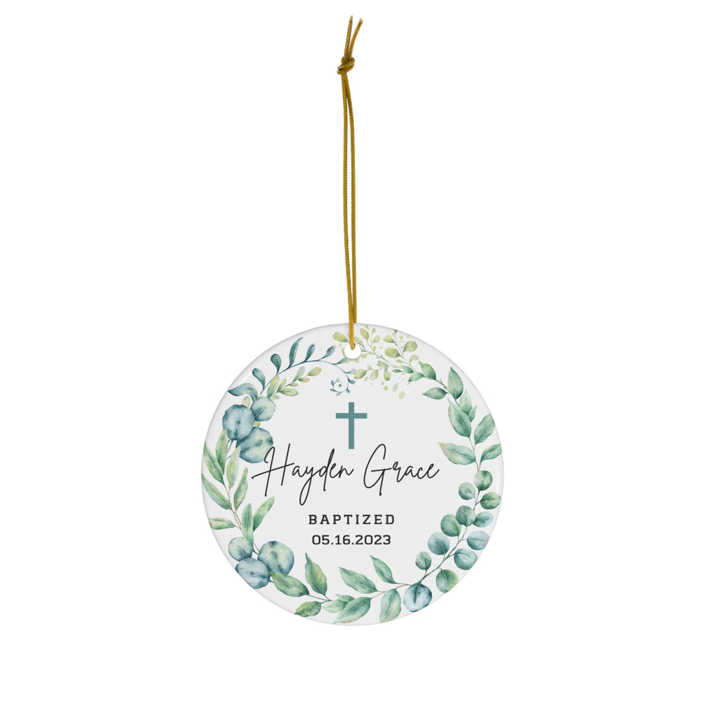 Personalized Cross Ceramic Ornament - photo 2