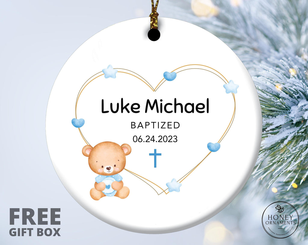 Personalized Baptism Ornament - God Bless Keepsake