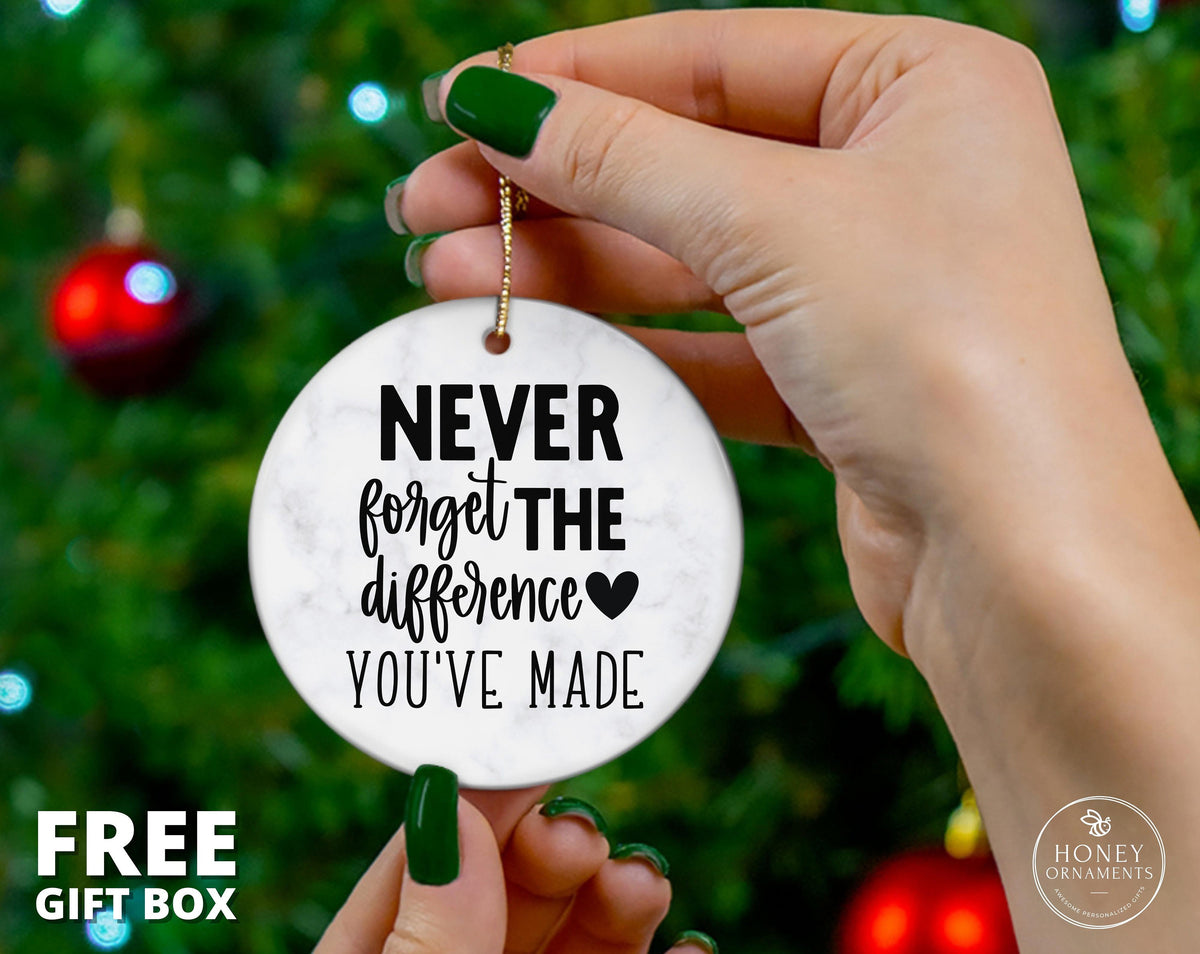 Retirement Gift for Coworker, Ceramic Ornament with Ribbon
