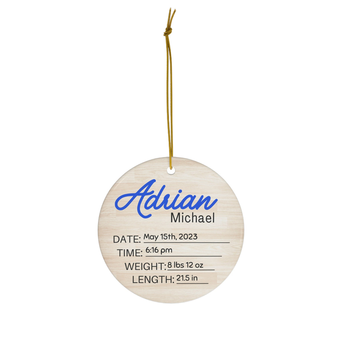 Baby Announcement Ornament With Birth Stats, Personalized Baby Name Sign, Ornament for Name Reveal, Baby Name Reveal, Sign For Hospital