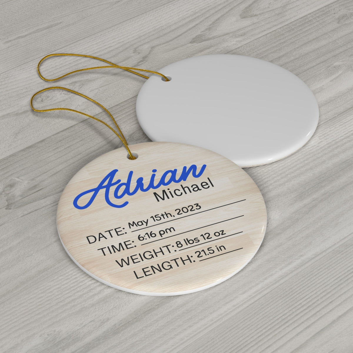 Baby Announcement Ornament With Birth Stats, Personalized Baby Name Sign, Ornament for Name Reveal, Baby Name Reveal, Sign For Hospital