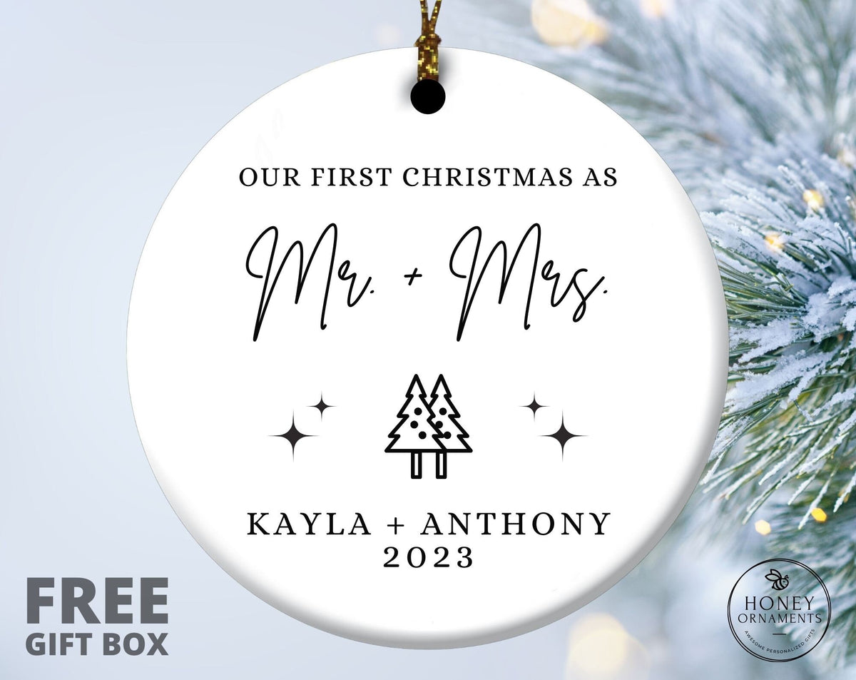 Our First Christmas Married as Mr and Mrs Ornament Personalized First Christmas Married Ornament Mr and Mrs Tree Christmas Ornament Gift