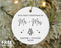Our First Christmas Married as Mr and Mrs Ornament