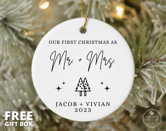 Our First Christmas Married as Mr and Mrs Ornament Personalized First Christmas Married Ornament Mr and Mrs Tree Christmas Ornament Gift