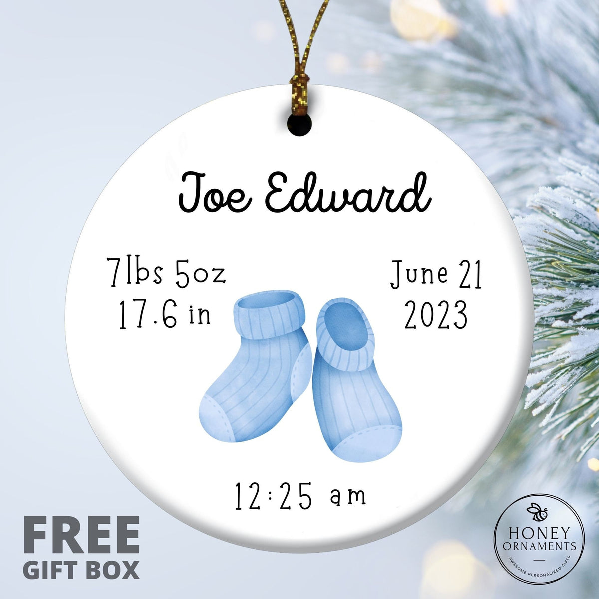 Personalized Baby Birth Stat Newborn Birth Stats Ornament Baby First Christmas Ornament Baby Birth Announcement Newborn Christmas Keepsake