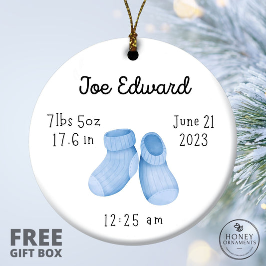 Personalized Baby Birth Stat Newborn Birth Stats Ornament Baby First Christmas Ornament Baby Birth Announcement Newborn Christmas Keepsake