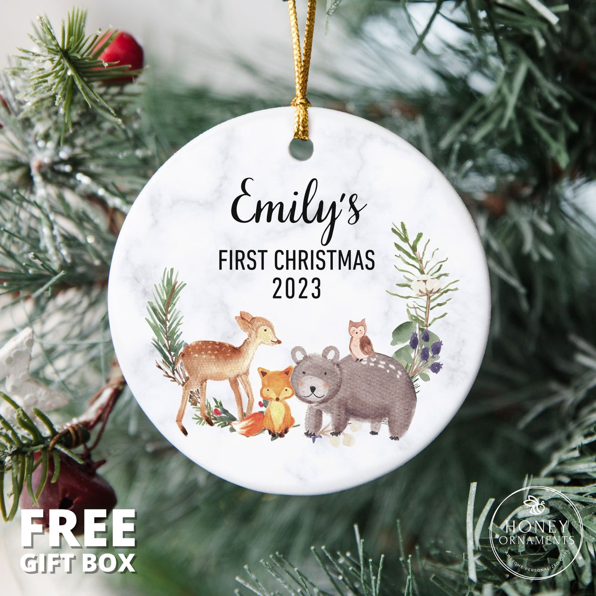 Baby First Christmas Ornaments Personalized Baby Gift Boy - photo 3
