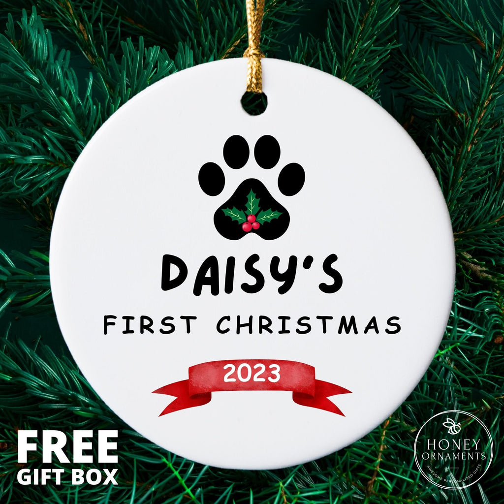 Dogs First Christmas Ornament - Dog 1st Christmas - Dog'S