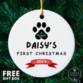 Dogs First Christmas Ornament - Dog 1st Christmas - Dog'S