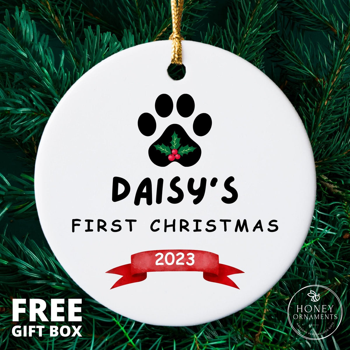 Dogs First Christmas Ornament - Dog 1st Christmas - Dog'S