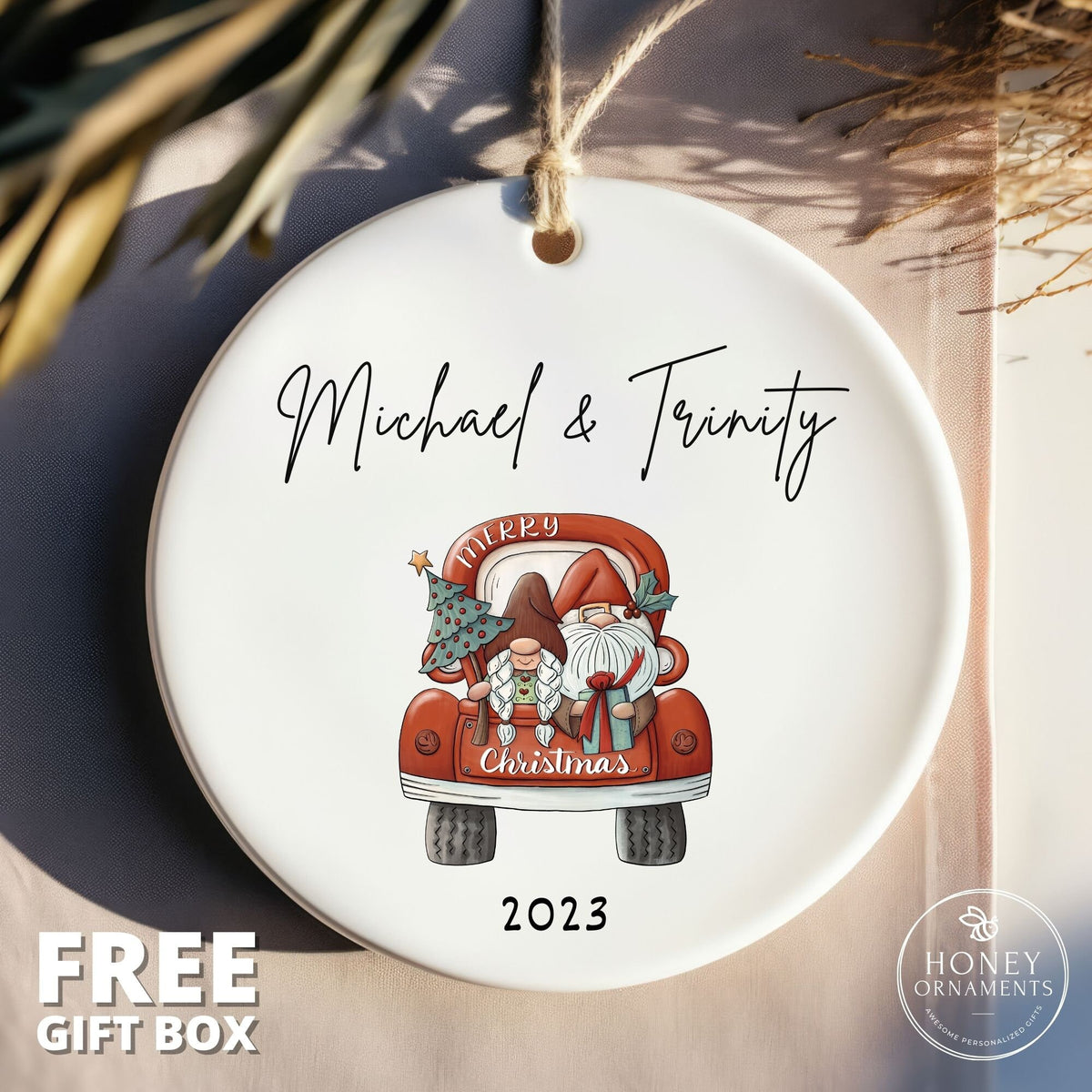 Married Ornament - Engaged Ornament - Personalized Christmas Ornament - First Christmas Together Ornament - Couples Ornament Christmas Gift