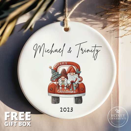 Married Ornament - Engaged Ornament - Personalized Christmas Ornament - First Christmas Together Ornament - Couples Ornament Christmas Gift