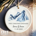 Personalized Ceramic Engagement Ornament – First Christmas