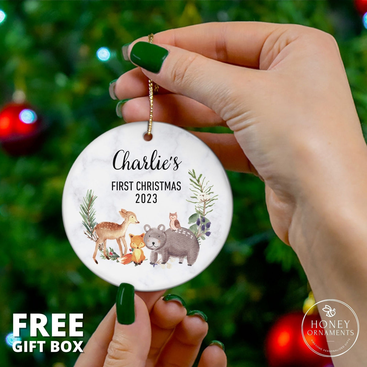 Personalized Baby's First Christmas Ornament - First Christmas Baby Ornament - Custom Baby Name Christmas Ornament Gifts - Baby Ornament