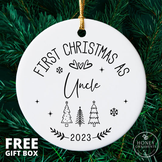 Promoted to Uncle Ornament, Big Sister, Pregnancy Announcement, Pregnancy Reveal, First Christmas as Big Brother, Auntie, Grandparents, Mom
