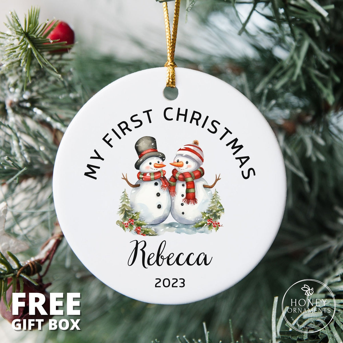 Baby's First Christmas Ornament - Personalized My First Christmas - Baby Ornament - Custom Baby Name Christmas Ornament Gifts - Keepsake