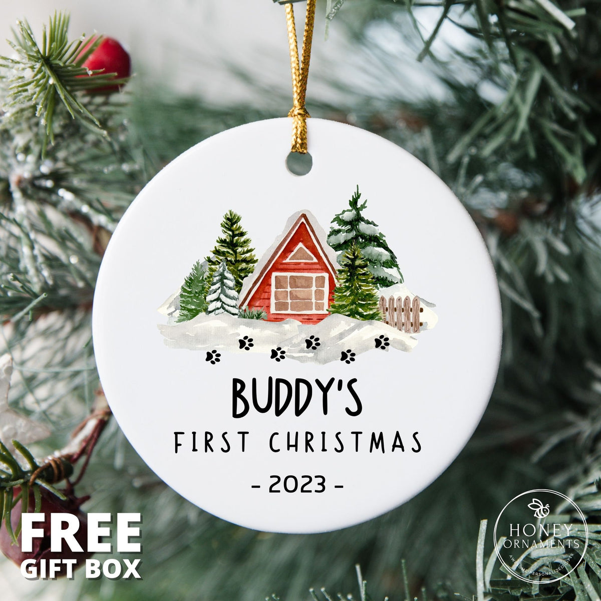 Dogs First Christmas Ornament, Dog 1st Christmas, Dog's First Christmas, Dog Lover Gift, Puppy Christmas, Rescued Puppy, Dog Adoption Gift