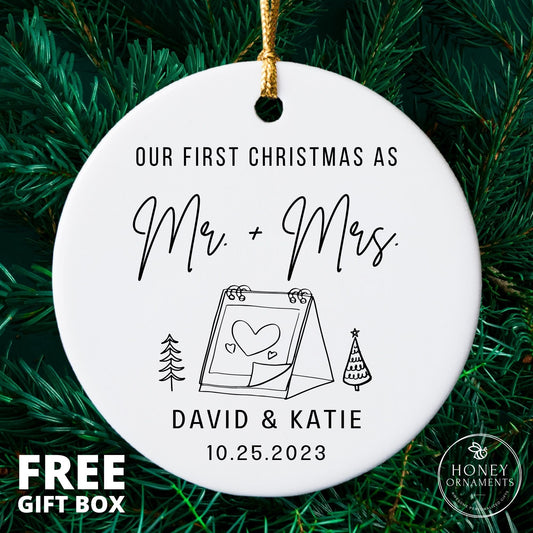 Mr and Mrs Christmas Ornament - Our First Christmas Married as Mr and Mrs Ornament - First Christmas Married Ornament - Personalized Gift