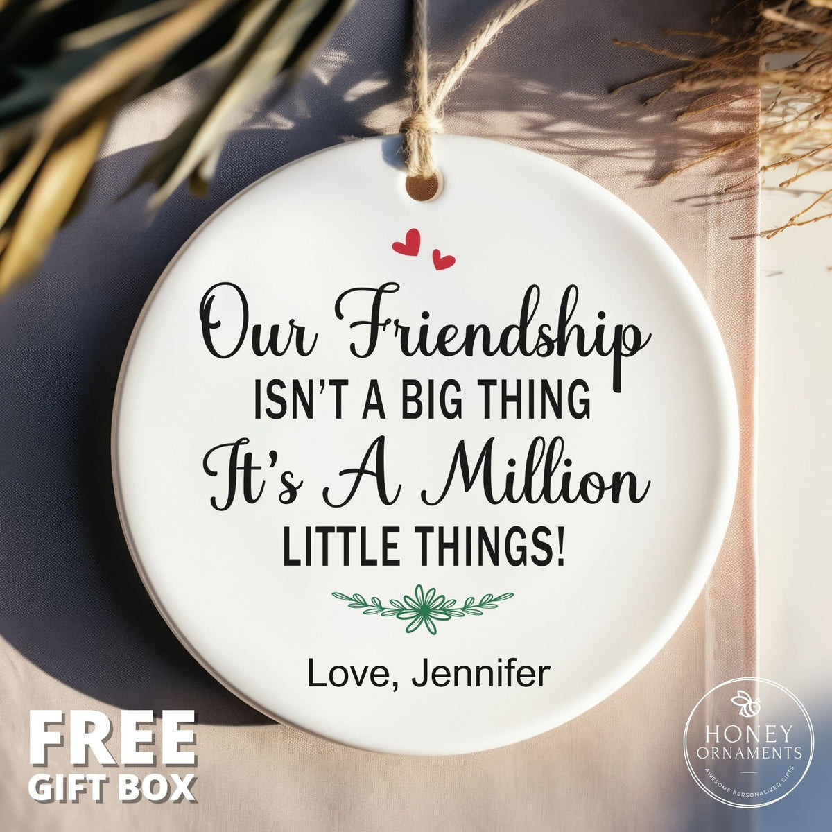 Best Friend Christmas Gift Basket, Christmas Gift, Gift for Friend, Friendship Gift, Best Friend Ornament, Personalized Gift for Women