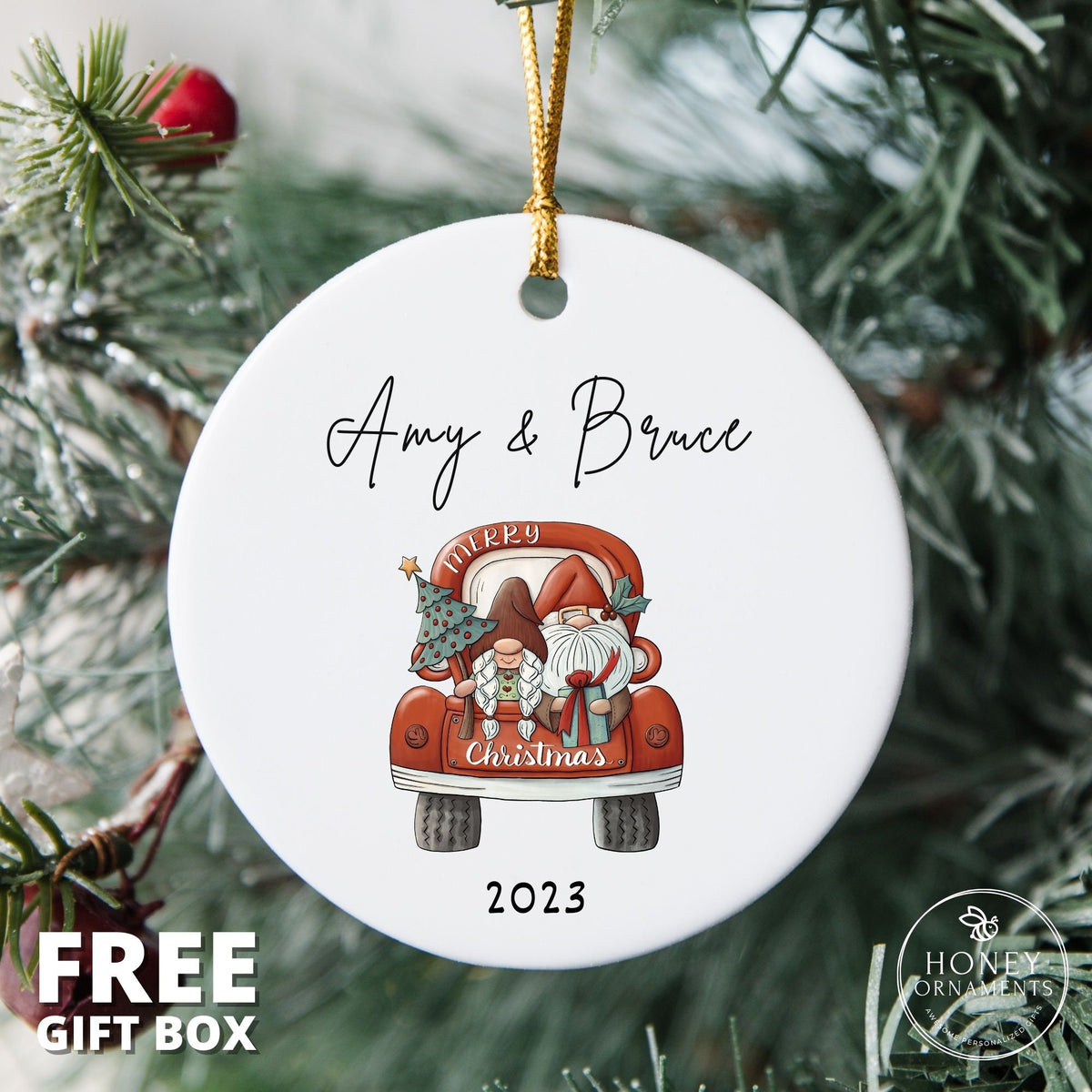 Married Ornament - Engaged Ornament - Personalized Christmas Ornament - First Christmas Together Ornament - Couples Ornament Christmas Gift