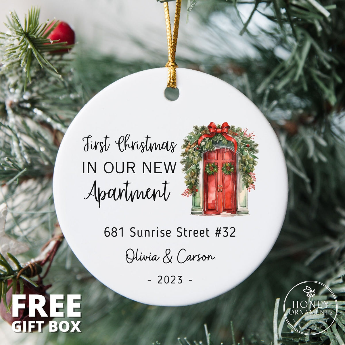 First Christmas in New Apartment Ornament, Personalized First Apartment, New Home Ornament, Christmas Homeowner Gift, Our New Apartment Gift
