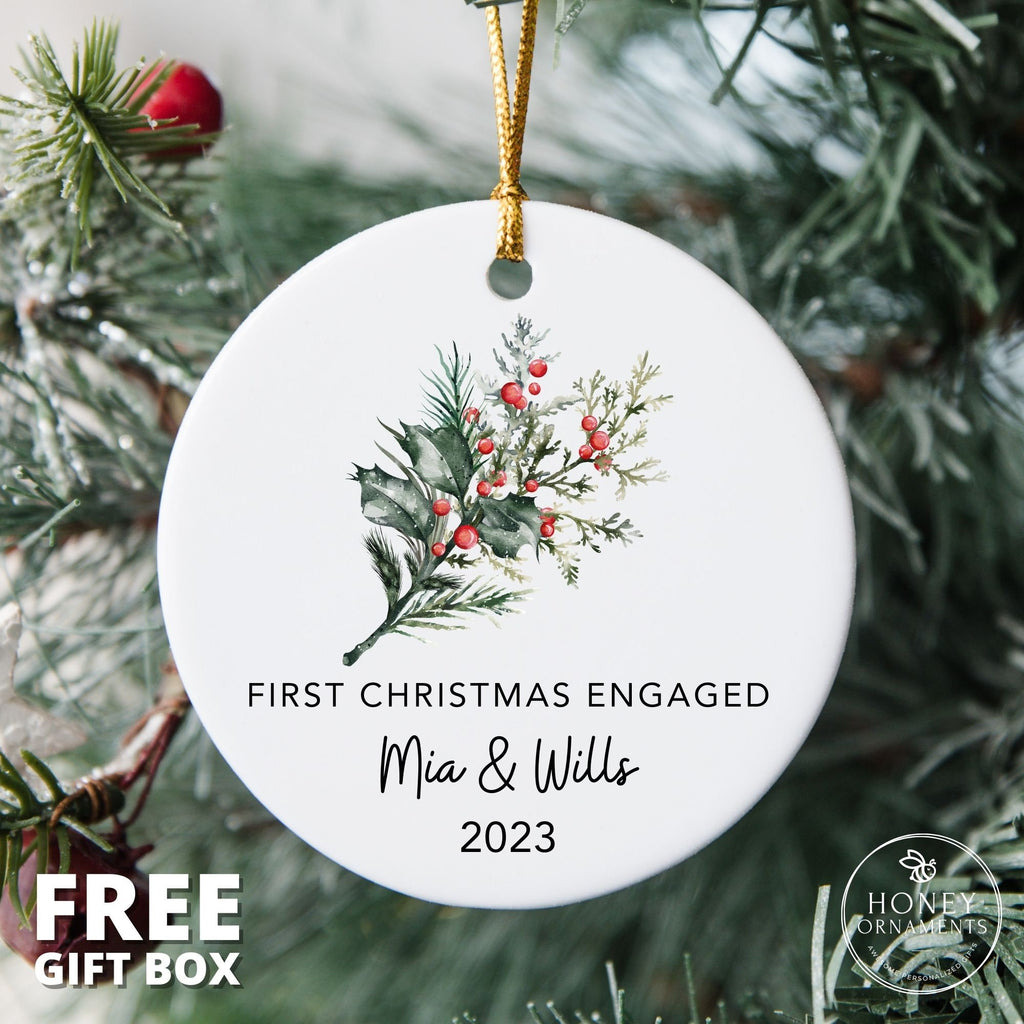 Engaged Ornament - Personalized First Christmas Engaged - photo 2