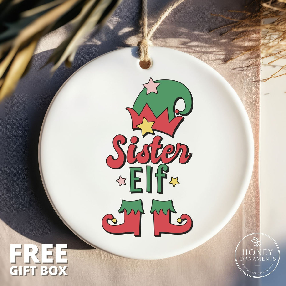 Family Christmas Ornament, Family Elf Ornaments, 2026 Cute Ornament, Christmas Decoration Gift, Daddy, Mommy, Sister, Brother, Baby Ornament
