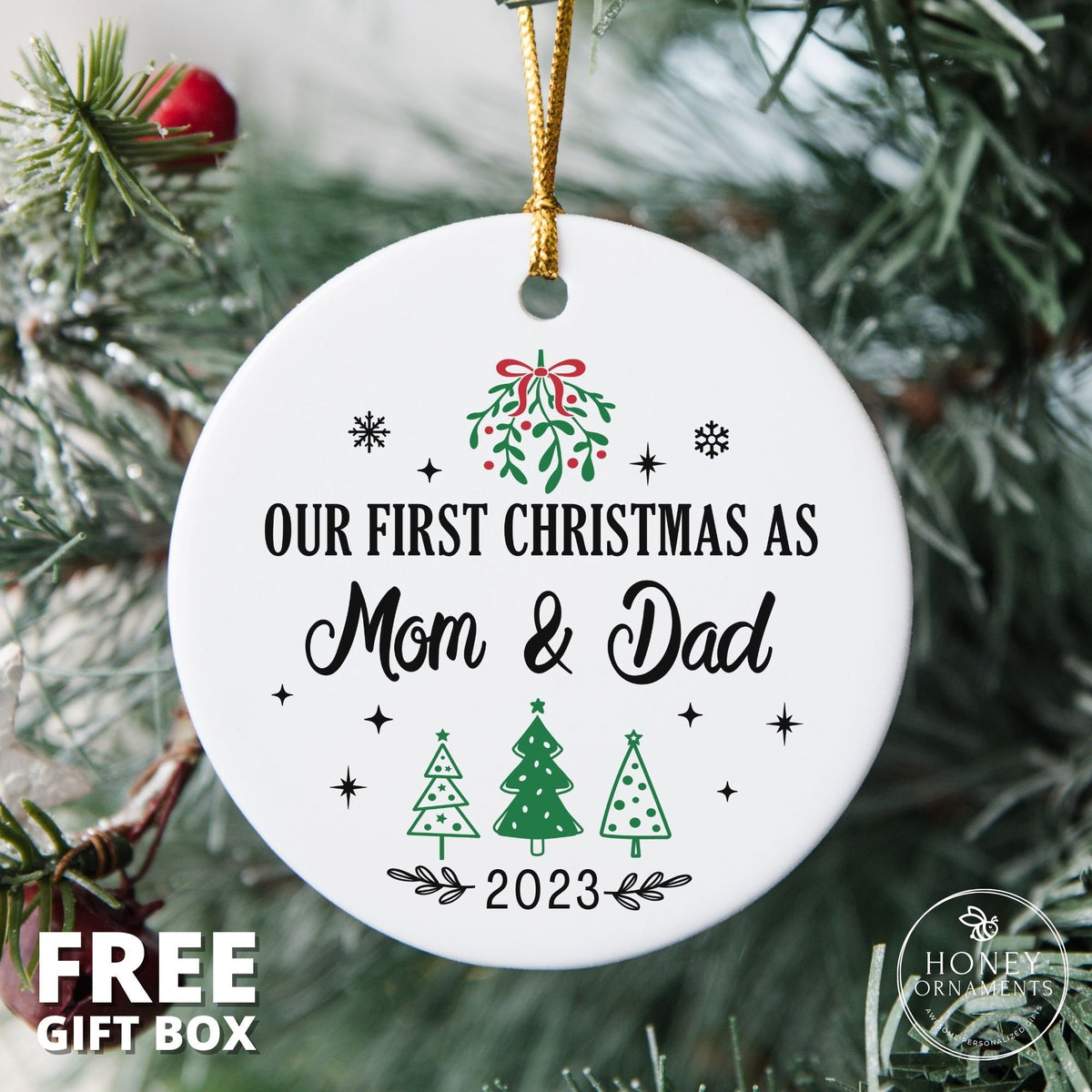 New Parents Ornament, Our First Christmas as Mom and Dad, New Parents Expecting Parents Gift, Baby Announcement Gift, New Parents Gift, 2026