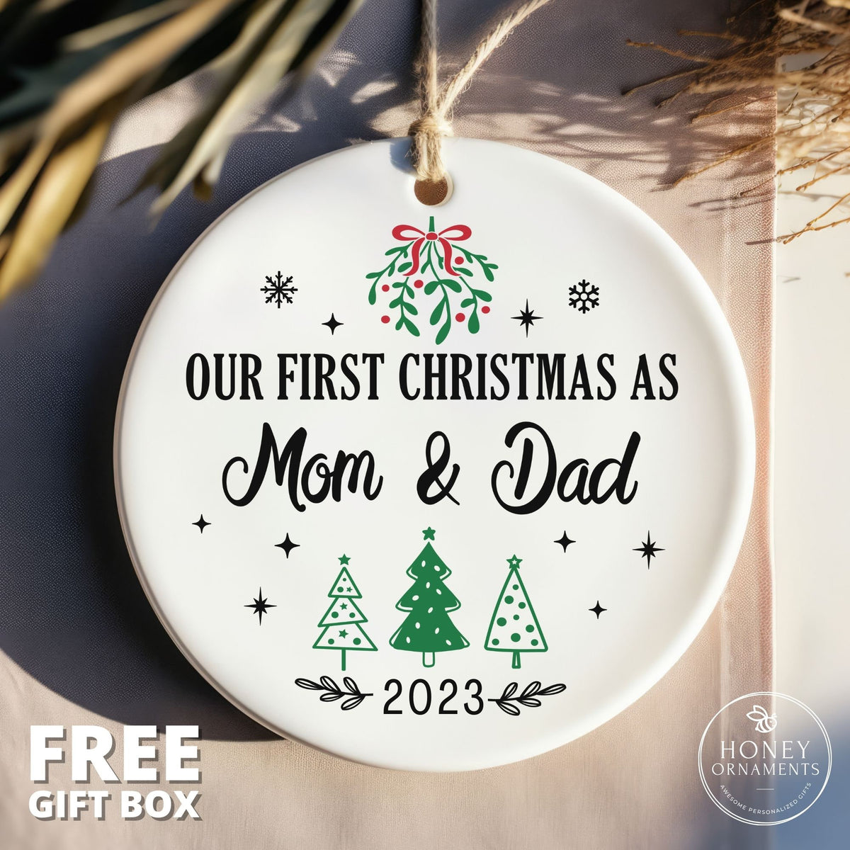 New Parents Ornament, Our First Christmas as Mom and Dad, New Parents Expecting Parents Gift, Baby Announcement Gift, New Parents Gift, 2026