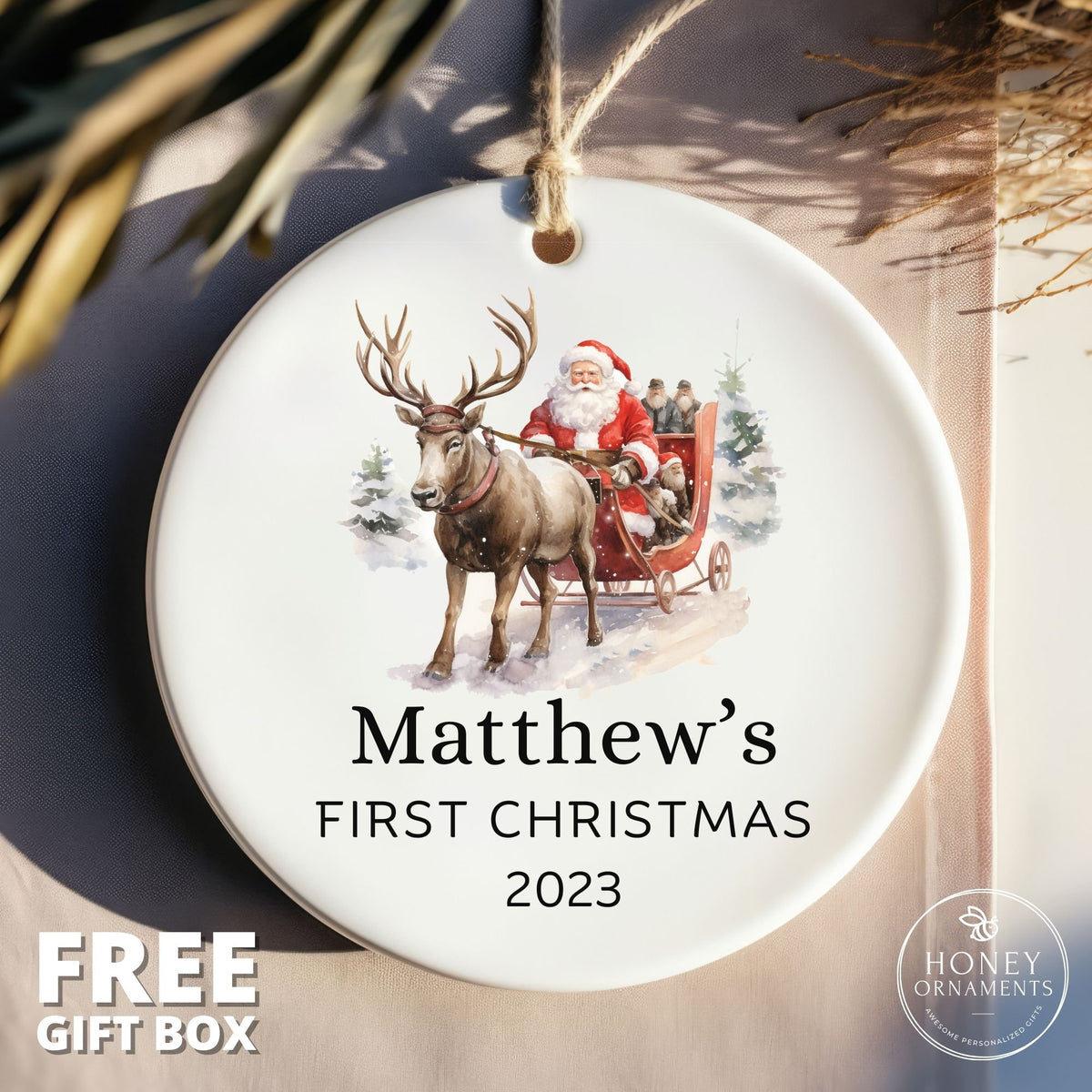 Baby's First Christmas Ornament - Personalized - First Christmas Baby Ornament - Custom Baby Name Christmas Ornament Gifts - Baby Ornament
