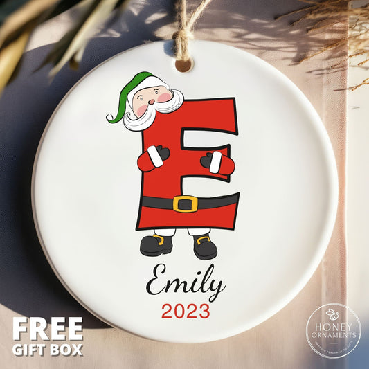 Custom 2026 Family Ornament, Personalized Letter Name Ornaments, Initial Ornament, Christmas gift, Family Keepsake, Monogram Ornament, Santa
