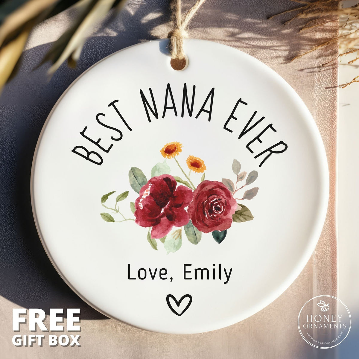Best Nana Ever Ornament - Grandma Christmas Gift - First Time Grandma - Future Grandma Gifts - Mother's Day Gift - Nana Gift - Personalized