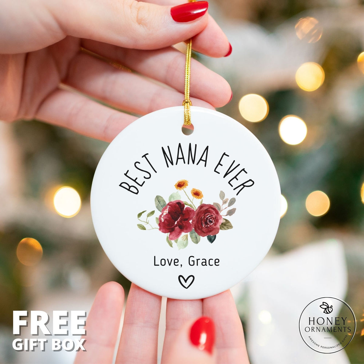 Best Nana Ever Ornament - Grandma Christmas Gift - First Time Grandma - Future Grandma Gifts - Mother's Day Gift - Nana Gift - Personalized