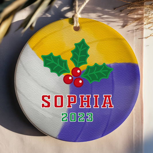 Personalized Volleyball Ornament, Team Gift, Ceramic Keepsake