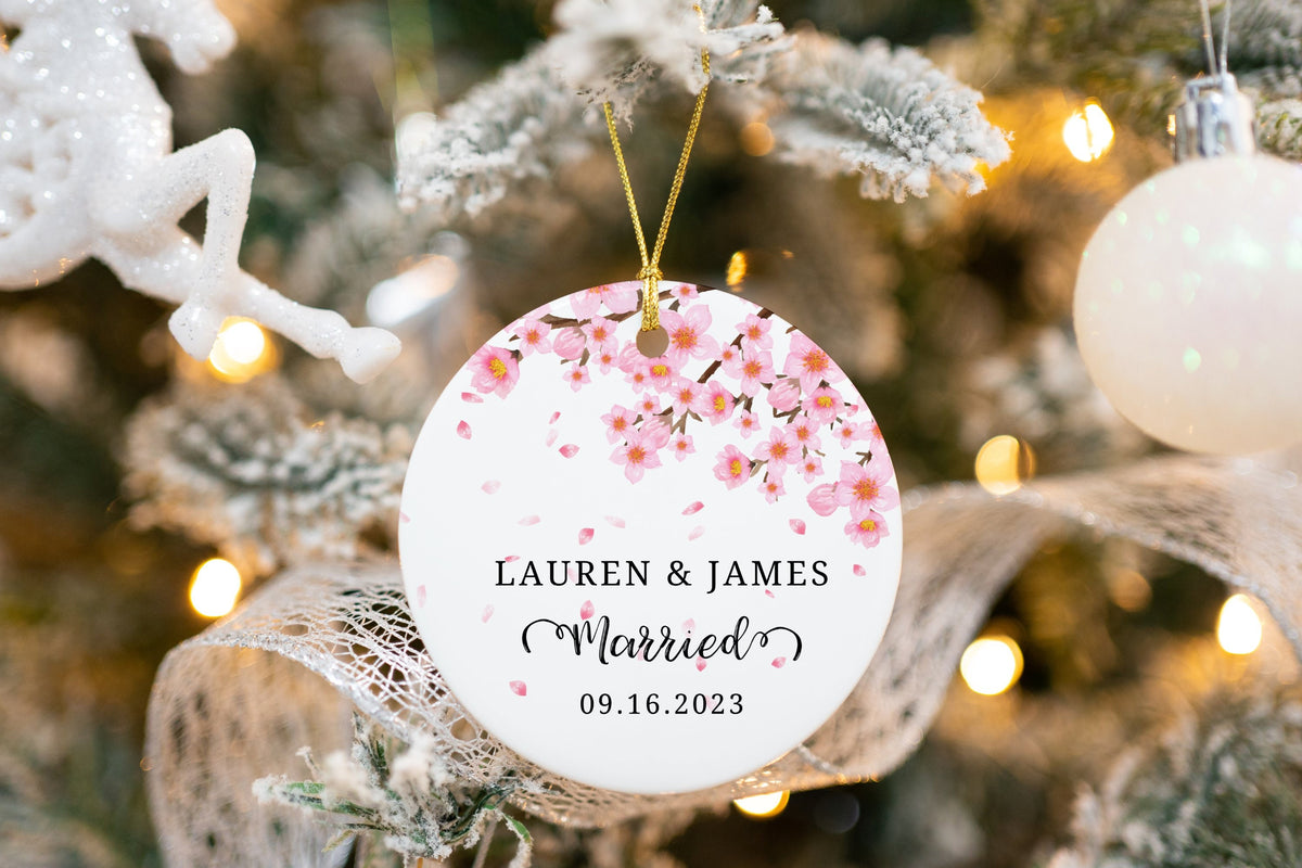 Married Ceramic Ornament 2026 - Mr & Mrs Christmas Ornament - Newlywed Gift - Personalized Mr Mrs Wedding Ornament - Wedding Gift - Keepsake