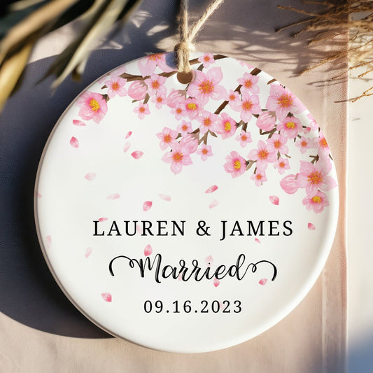 Married Ceramic Ornament 2026 - Mr & Mrs Christmas Ornament - Newlywed Gift - Personalized Mr Mrs Wedding Ornament - Wedding Gift - Keepsake