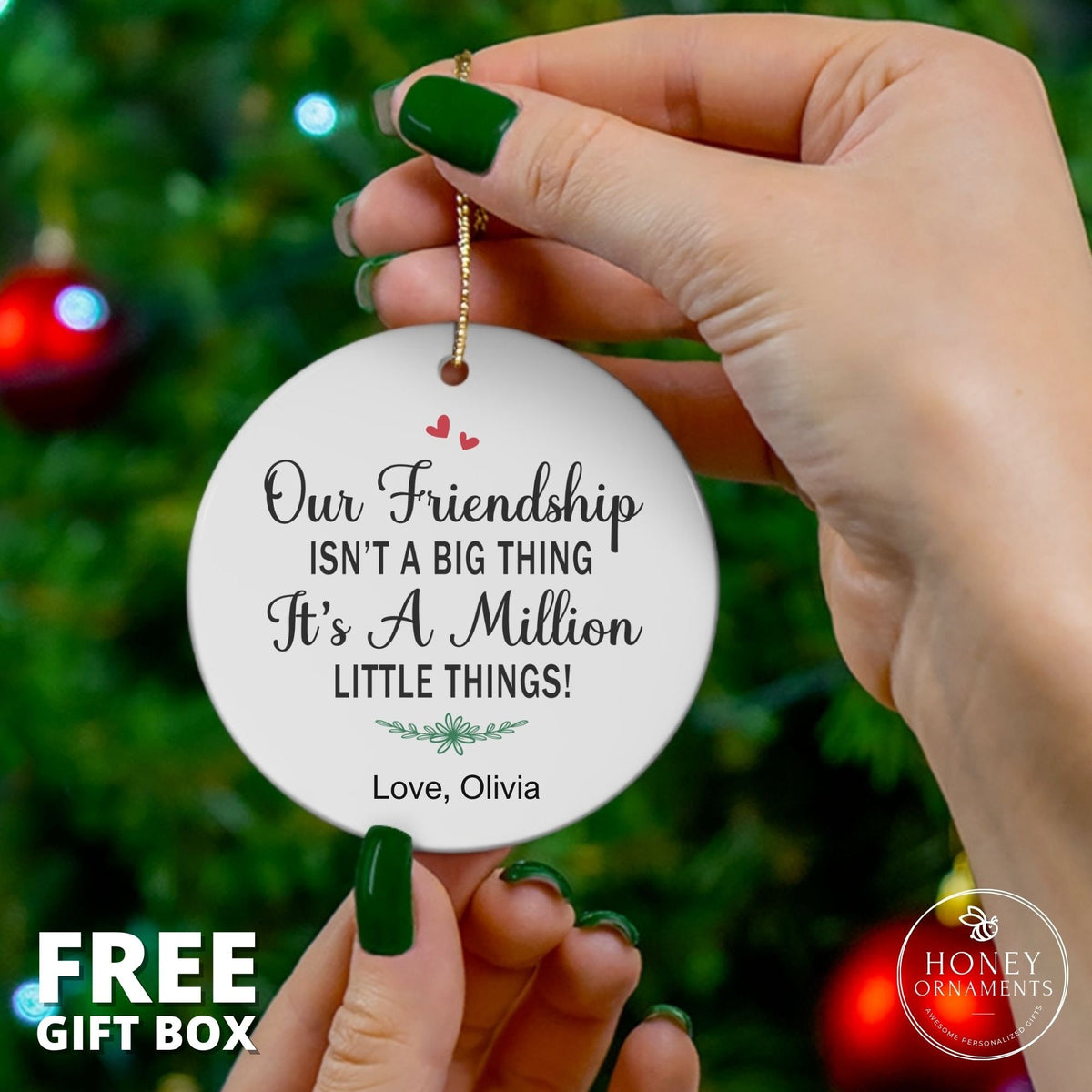 Best Friend Christmas Gift Basket, Christmas Gift, Gift for Friend, Friendship Gift, Best Friend Ornament, Personalized Gift for Women