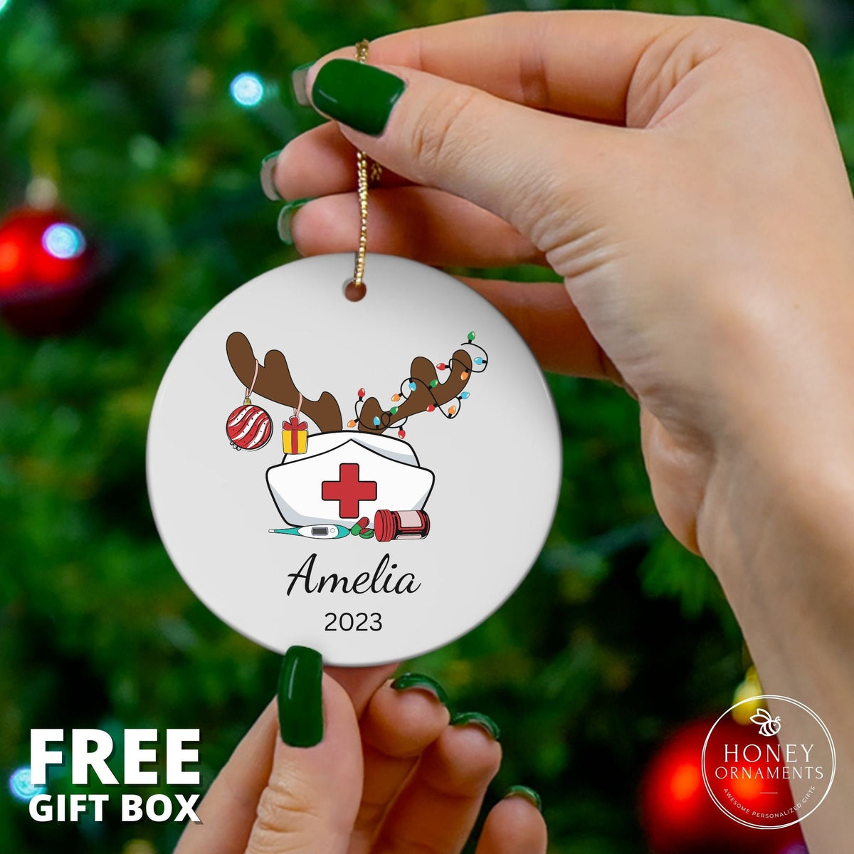 Personalized Nurse Christmas Ornament - photo 3