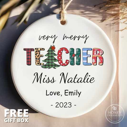 Personalized Teacher Christmas Ornament - Teacher's Christmas Gift, End of Year Teachers Gift, Thank you Daycare Teacher Gift, Keepsake