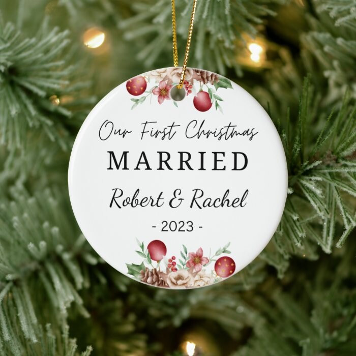 Personalized Married Ornament, Wedding Gift, Our First Christmas as Mr and Mrs Gift, Couples Ornament, First Married Christmas, Newlywed