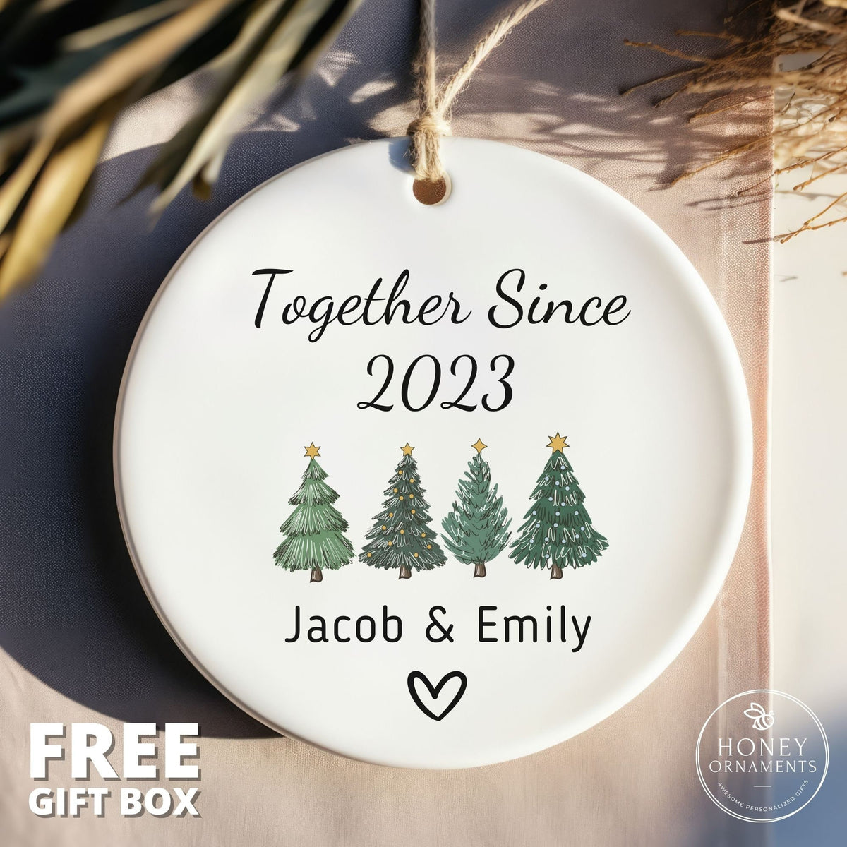 Together Since Husband Wife Christmas - Couple Gift - Personalized Custom Anniversary Ornament Ornament - Gift for Husband - Gift for Wife