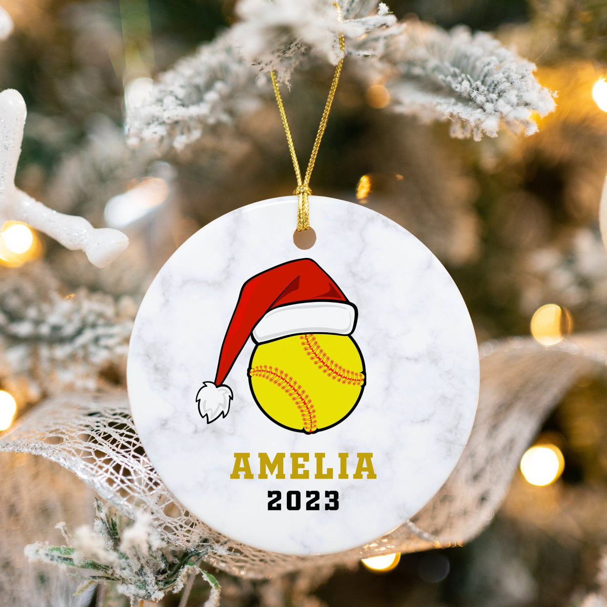 Personalized Softball Team Gift - Softball Ornament - Softball Christmas Ornament - Personalized - Softball Player Ornament - Softball Gift