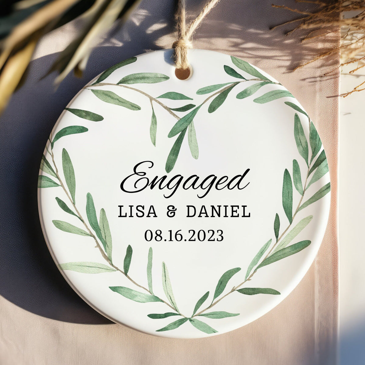 Personalized Engagement Ornament - Engaged Christmas Ornament - First Christmas Engaged - Engaged Ornament - Engagement Gift for Couples