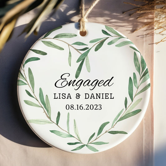 Personalized Engagement Ornament - Engaged Christmas Ornament - First Christmas Engaged - Engaged Ornament - Engagement Gift for Couples