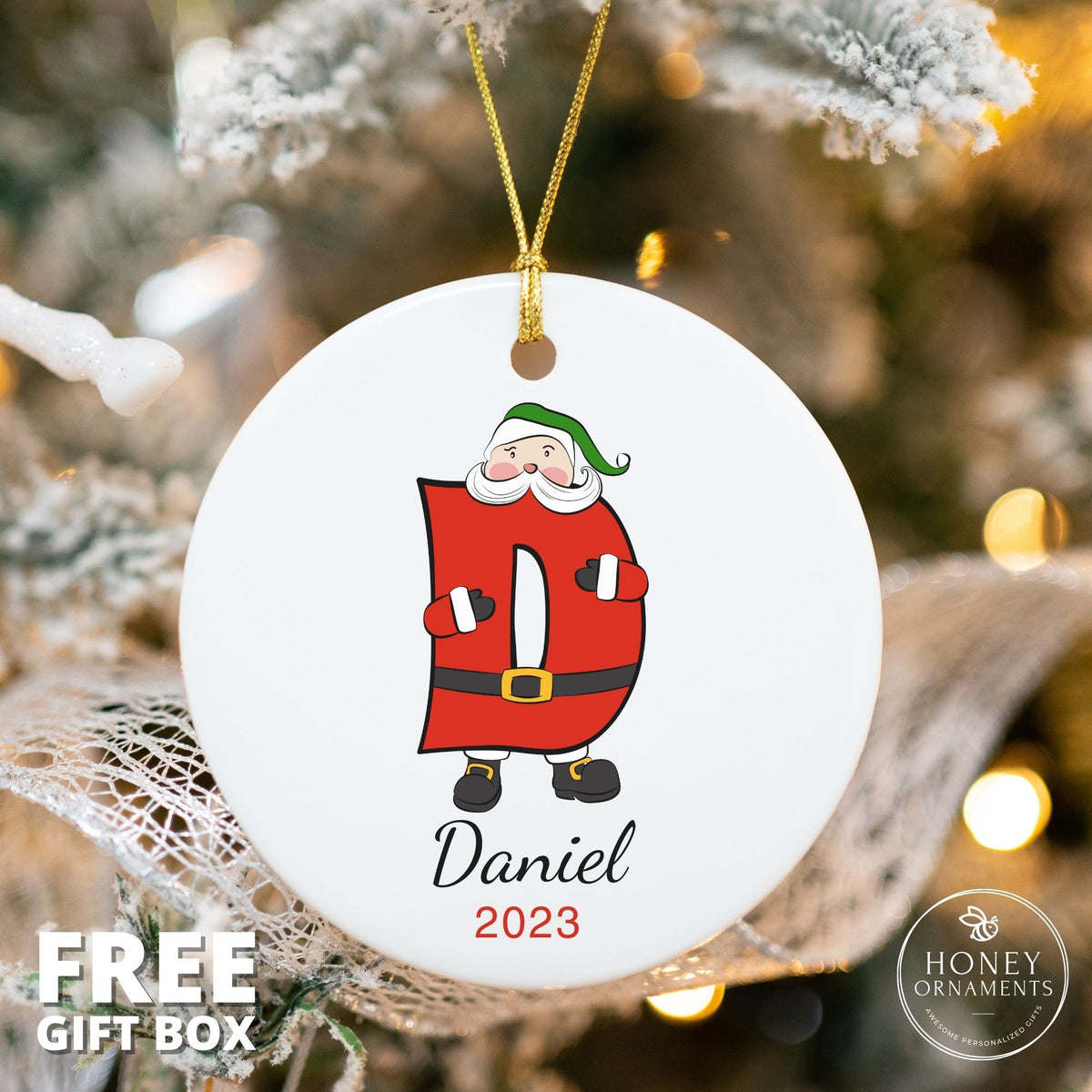 Custom 2026 Family Ornament, Personalized Letter Name Ornaments, Initial Ornament, Christmas gift, Family Keepsake, Monogram Ornament, Santa