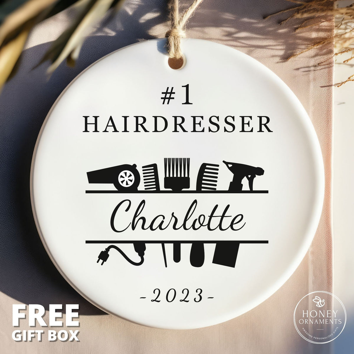 Personalized #1 Hairdresser Christmas Ornament