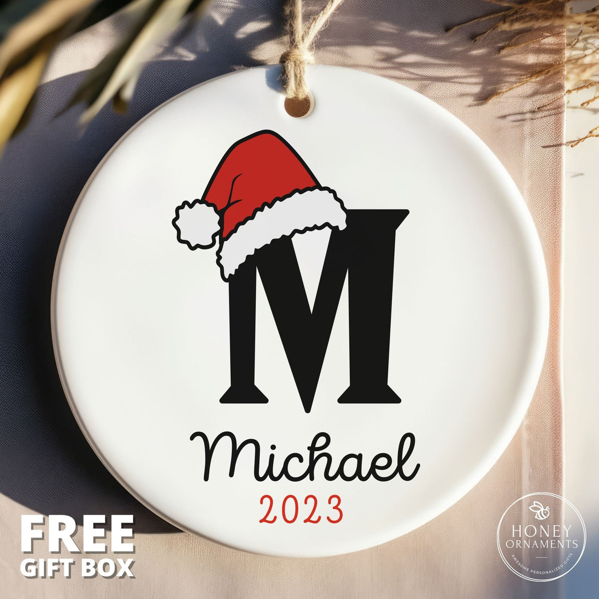 Large Family Christmas Ornament, Personalized Letter Name Ornaments, Custom Initial Ornament, Christmas Gift, Family Gift, Monogram Ornament
