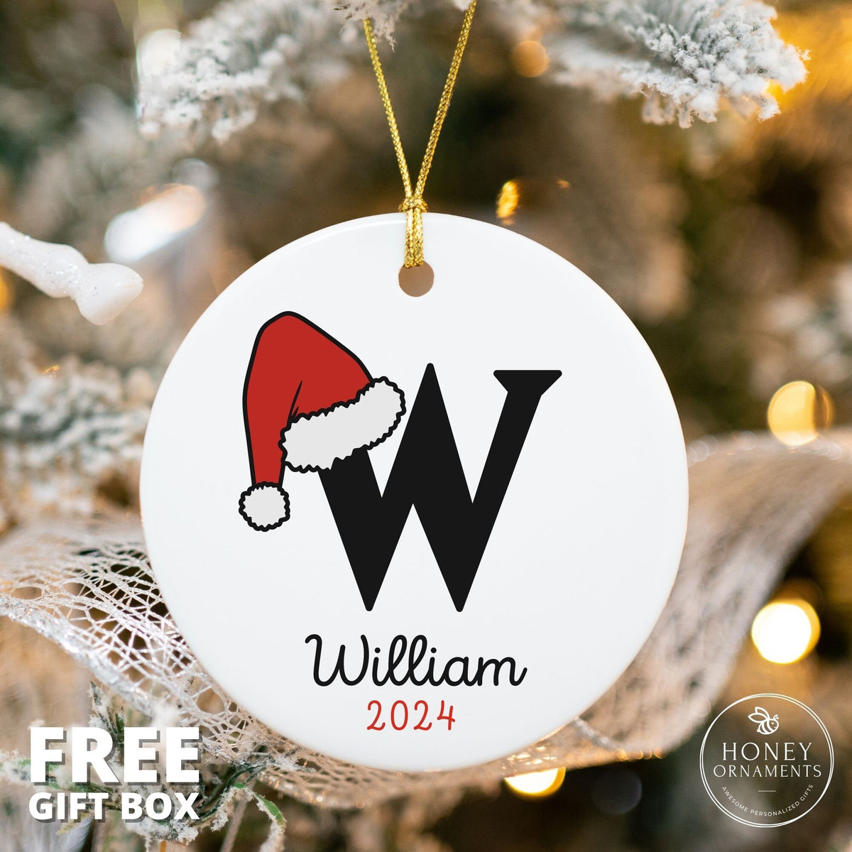 Large Family Christmas Ornament, Personalized Letter Name Ornaments, Custom Initial Ornament, Christmas Gift, Family Gift, Monogram Ornament