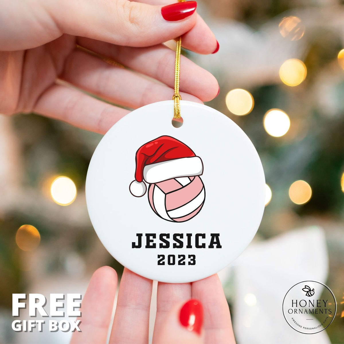 Personalized Volleyball Christmas Ornament, Team Gift
