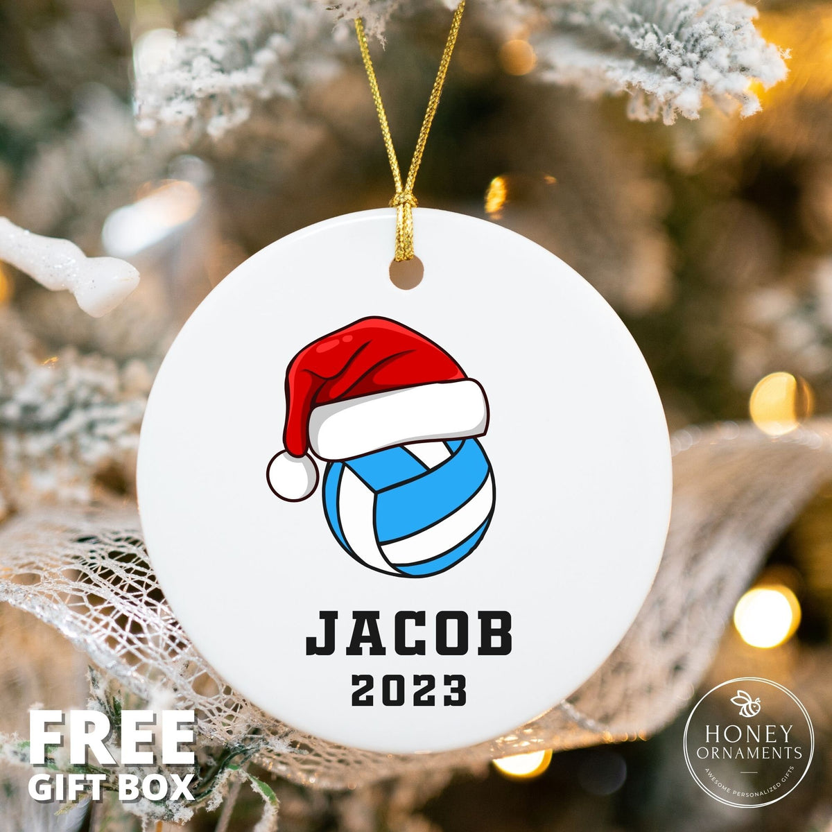 Personalized Volleyball Christmas Ornament, Team Gift